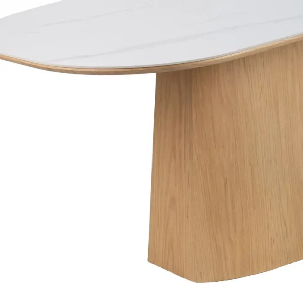 MESA COMEDOR BLANCO-NATURAL DM-CERÁMICA 180 X 90 X 75 CM - Imagen 7