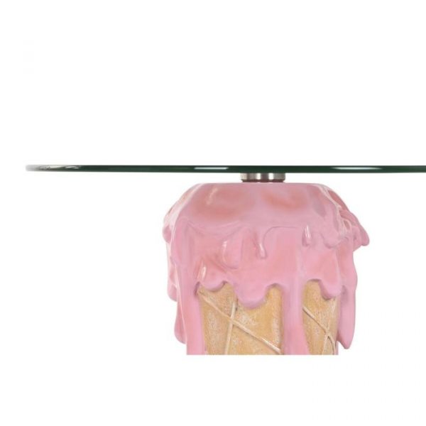 MESITA AUXILIAR CRISTAL RESINA 48X48X49 HELADO - Imagen 4