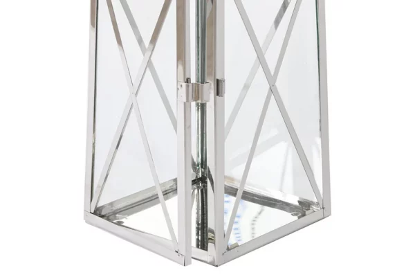 FAROLA SET 3 ACERO CRISTAL 20X20X48 ASA CROMADO - Imagen 3