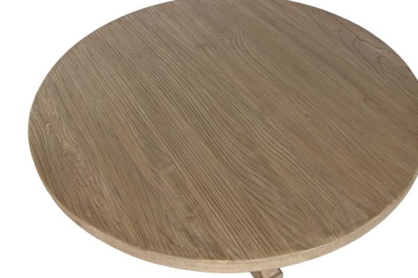 MESA COMEDOR OLMO MACIZO 120X120X76 NATURAL - Imagen 3