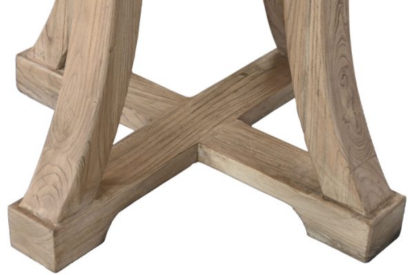 MESA COMEDOR OLMO MACIZO 120X120X76 NATURAL - Imagen 5