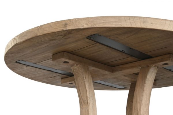 MESA COMEDOR OLMO MACIZO 120X120X76 NATURAL - Imagen 6