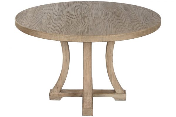 MESA COMEDOR OLMO MACIZO 120X120X76 NATURAL - Imagen 2