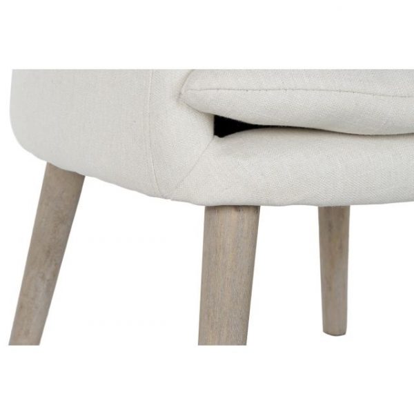 BUTACA POLIESTER RUBBERWOOD 61X68X78 BEIGE - Imagen 4
