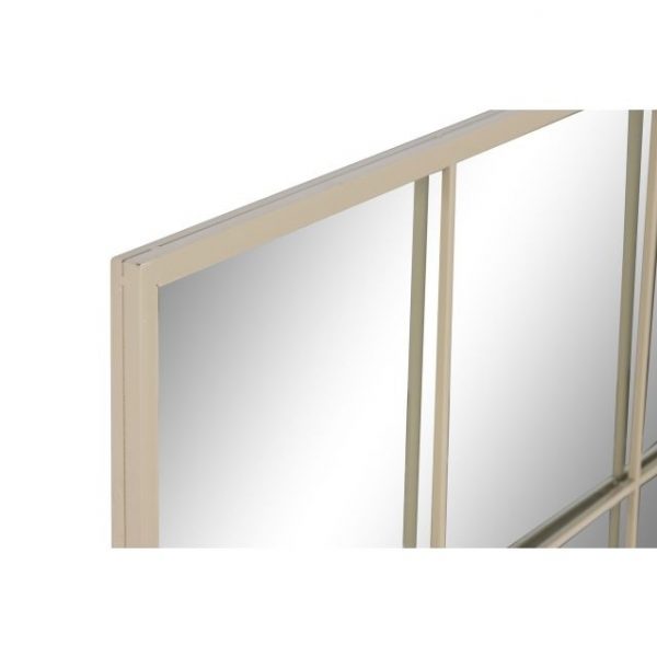 ESPEJO HIERRO CRISTAL 90X2X90 VENTANA BEIGE - Imagen 2