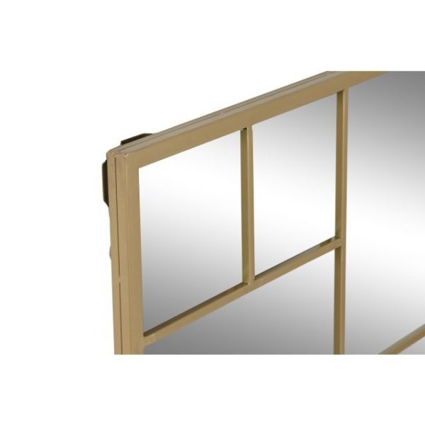 ESPEJO HIERRO CRISTAL 90X2X90 DORADO - Imagen 2