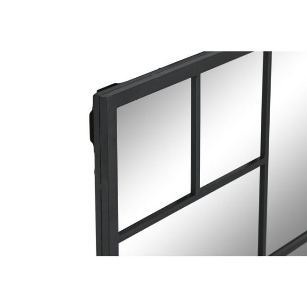 ESPEJO HIERRO CRISTAL 90X2X90 NEGRO - Imagen 2