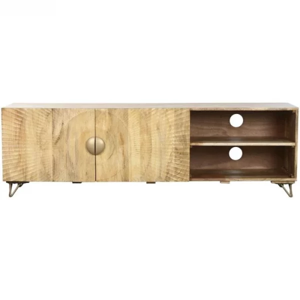 MUEBLE TV MANGO METAL 160X40X50 MANDALA NATURAL - Imagen 3