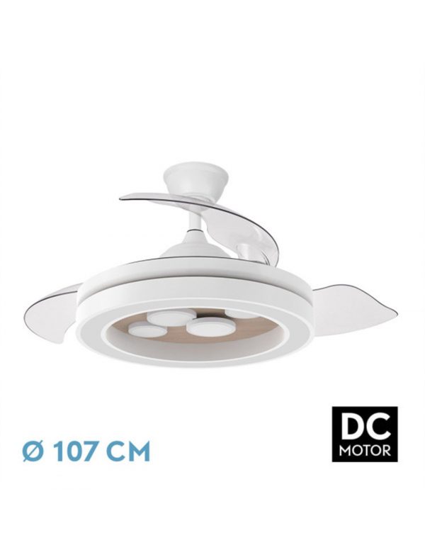 VENTILADOR DC CUPIDO 55W BLANCO/HAYA 3ASP.107D 4960L 3000-4500-6500K REG.INTENSIDAD REMOTO+MEMORIA+TEMPORIZADOR