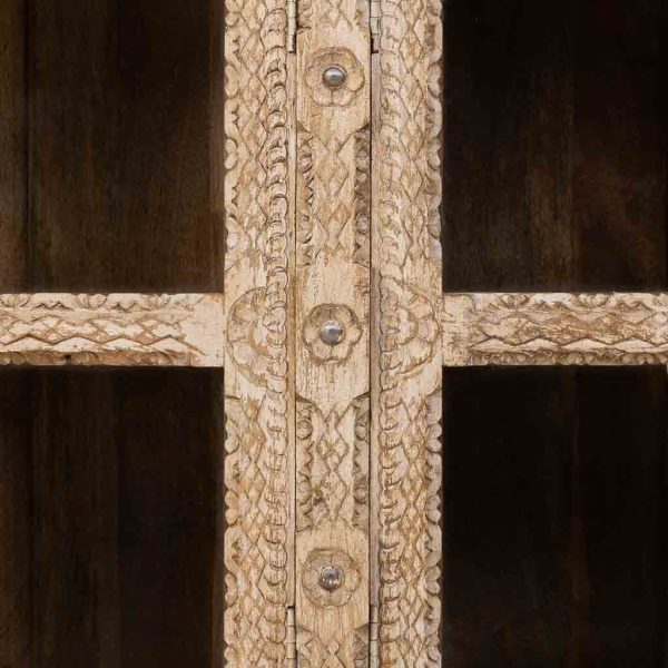 APARADOR MADERA ARTESANAL BEIGE 180X43X100CM - Imagen 6