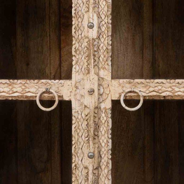 APARADOR MADERA ARTESANAL BEIGE 180X43X100CM - Imagen 7