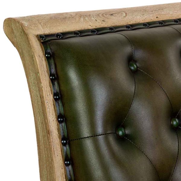 SILLON DE MADERA TAPIZADO EN CUERO 65X98X94CM - Imagen 5