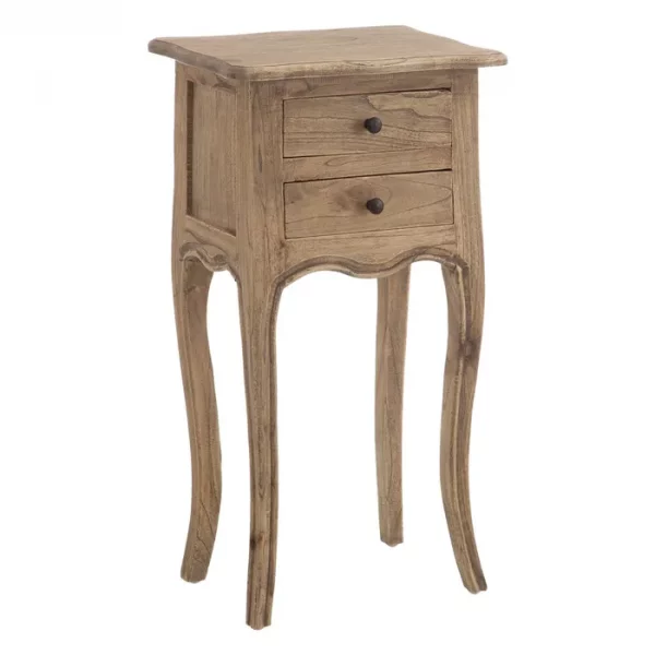MESITA NATURAL MADERA MINDI DORMITORIO 40 X 30 X 72 CM - Imagen 2