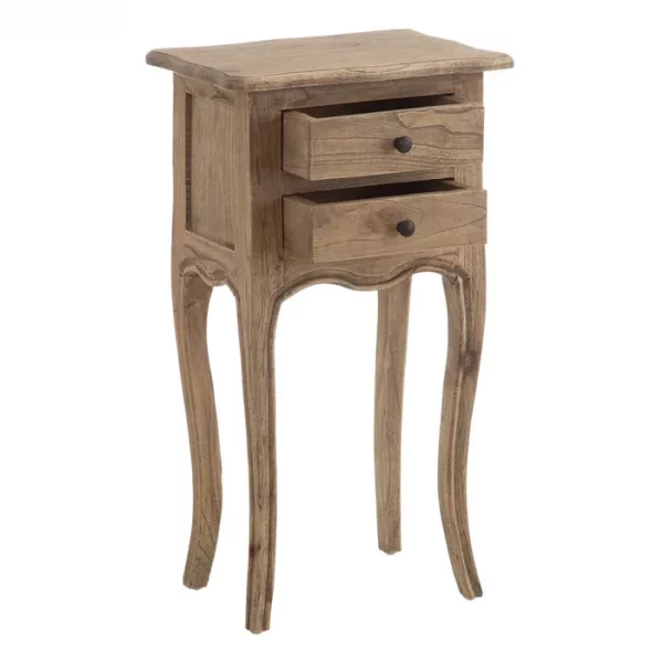 MESITA NATURAL MADERA MINDI DORMITORIO 40 X 30 X 72 CM - Imagen 3