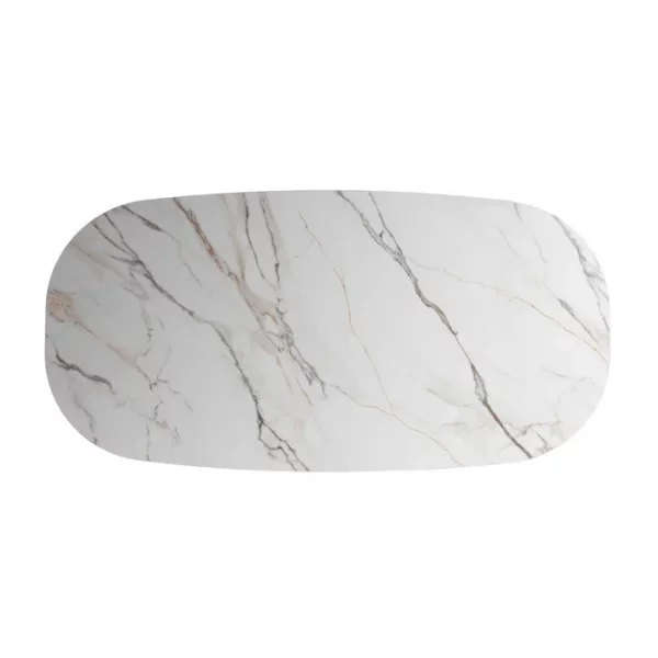 MESA COMEDOR BLANCO-MARRÓN DM-CERÁMICA 180 X 90 X 75 CM - Imagen 5
