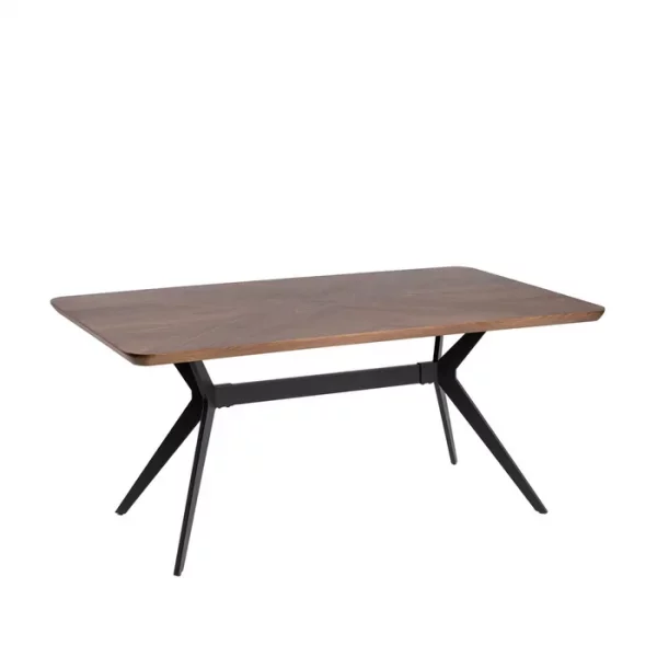 MESA COMEDOR MARRÓN-NEGRO DM-METAL 180 X 90 X 76 CM - Imagen 2