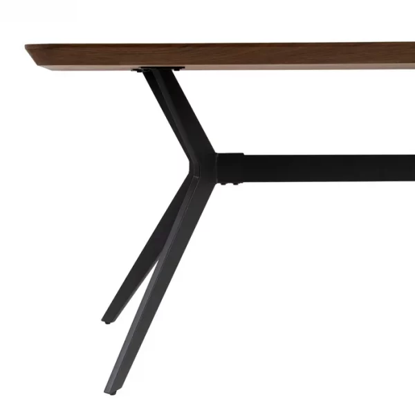 MESA COMEDOR MARRÓN-NEGRO DM-METAL 180 X 90 X 76 CM - Imagen 3