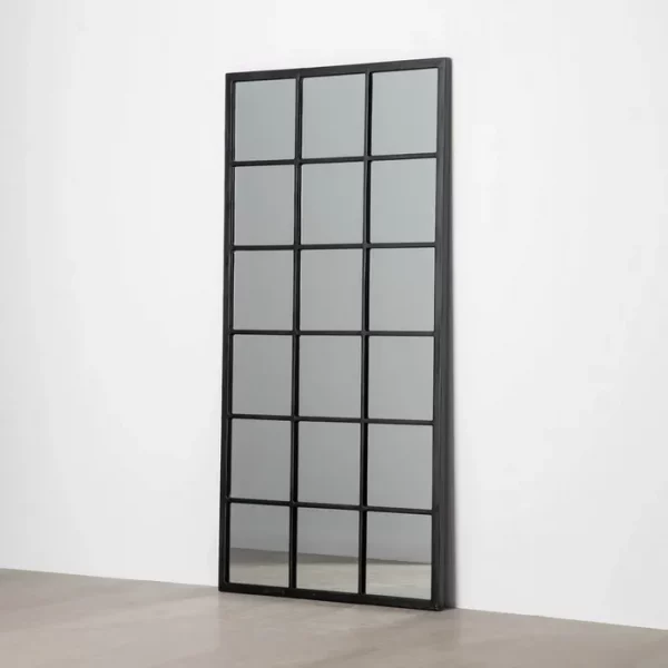 ESPEJO NEGRO MADERA DECORACIÓN 90 X 3 X 180 CM