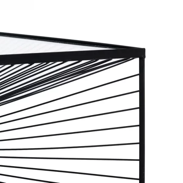 MESA CENTRO NEGRO METAL-CRISTAL 80,50 X 80,50 X 38 CM - Imagen 4