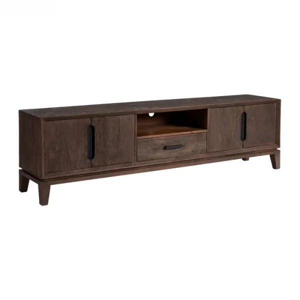 MUEBLE TV MARRÓN MADERA DE MANGO SALÓN 200 X 40 X 55 CM - Imagen 3