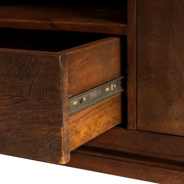 MUEBLE TV MARRÓN MADERA DE MANGO SALÓN 200 X 40 X 55 CM - Imagen 7