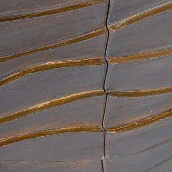 APARADOR MADERA MANGO 4 PUERTAS GRIS 149X41X76CM - Imagen 7