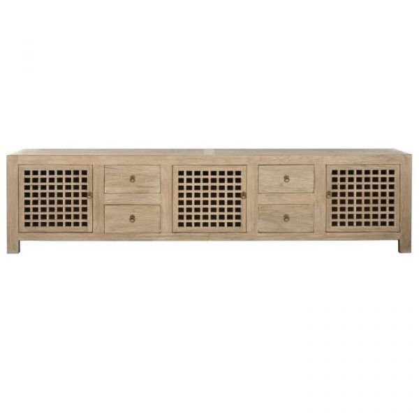 MUEBLE TV OLMO MACIZO 240X44X60 3 PUE 4 CAJ - Imagen 2