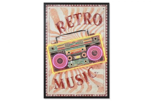 CUADRO LED LIENZO 63X3X93 RETRO MUSIC 2 SURT. - Imagen 2