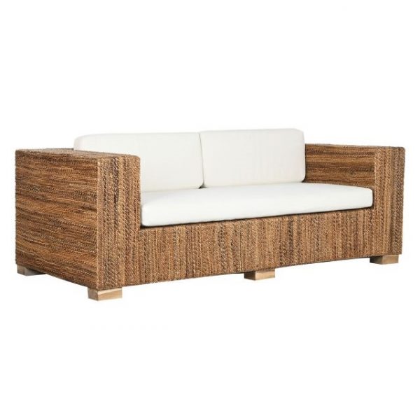 SOFA FIBRA TECA 192X92X65 3 PLAZAS+ COJINES - Imagen 2