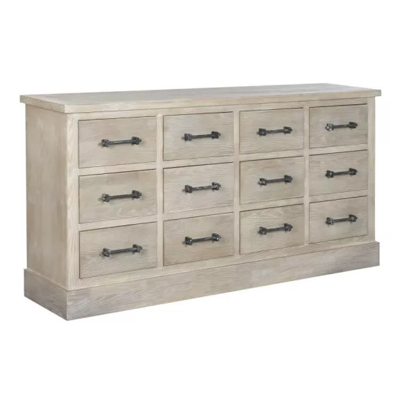 COMODA MADERA DE HEVEA METAL 170X40X89