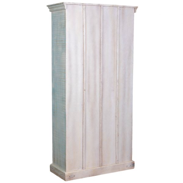 VITRINA MADERA ARTESANAL BLANCO Y AZUL 91X40X180CM - Imagen 4