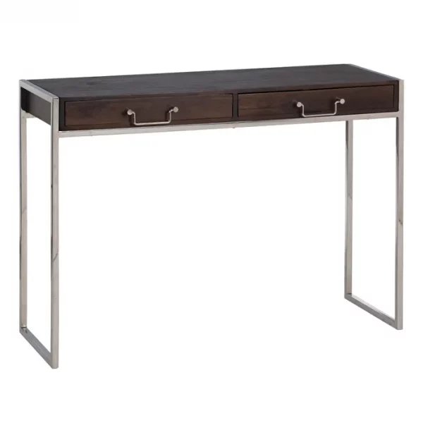 S/3 CONSOLA MARRÓN-PLATA MADERA / METAL 114 X 40,60 X 81,30 - Imagen 5