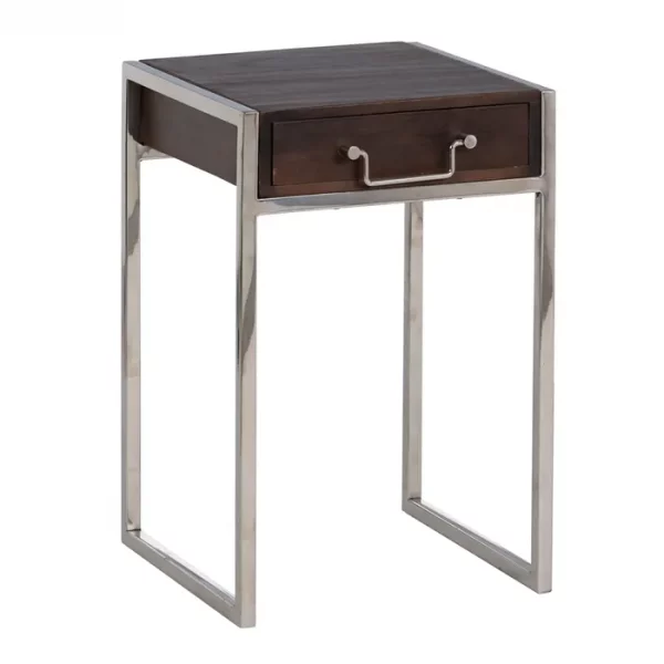 S/3 CONSOLA MARRÓN-PLATA MADERA / METAL 114 X 40,60 X 81,30 - Imagen 6