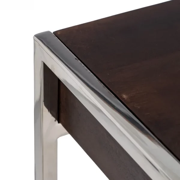 S/3 CONSOLA MARRÓN-PLATA MADERA / METAL 114 X 40,60 X 81,30 - Imagen 7