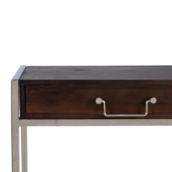 S/3 CONSOLA MARRÓN-PLATA MADERA / METAL 114 X 40,60 X 81,30 - Imagen 8