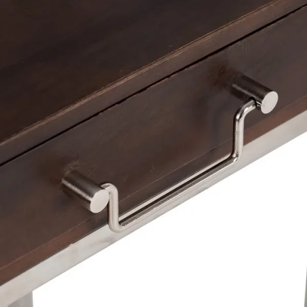 S/3 CONSOLA MARRÓN-PLATA MADERA / METAL 114 X 40,60 X 81,30 - Imagen 10