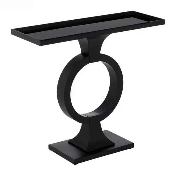 CONSOLA NEGRO METAL-CRISTAL 90 X 32 X 80 CM - Imagen 2