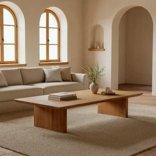 MESA CENTRO NATURAL MADERA DE ACACIA 150 X 70 X 30 CM