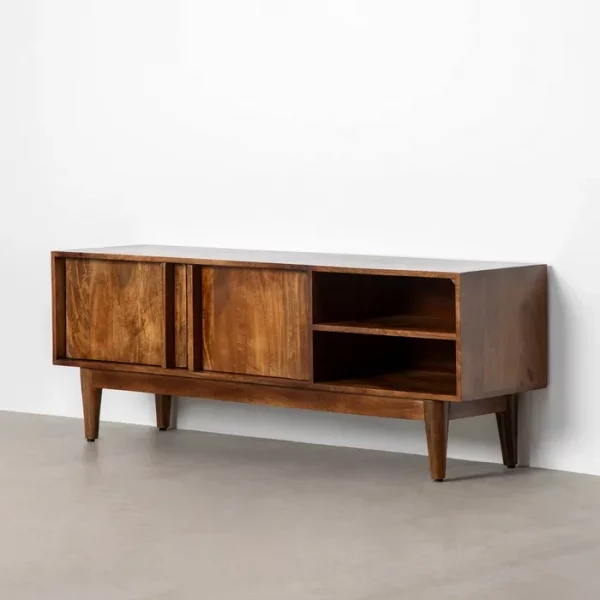 MUEBLE TV MARRÓN MADERA DE MANGO SALÓN 150 X 40 X 55 CM - Imagen 6