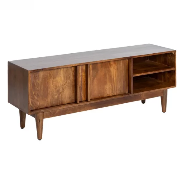 MUEBLE TV MARRÓN MADERA DE MANGO SALÓN 150 X 40 X 55 CM - Imagen 2