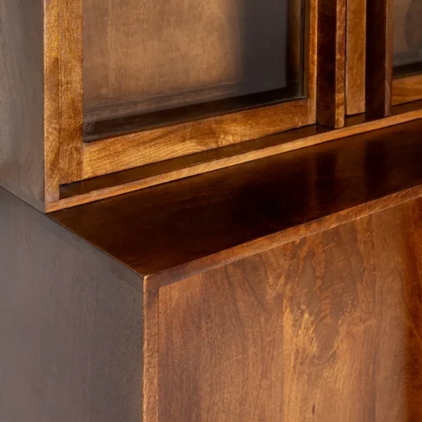 ALACENA MARRÓN MADERA DE MANGO SALÓN 150 X 50 X 195 CM - Imagen 4