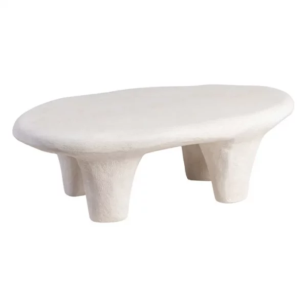 MESA CENTRO BLANCO POLIRESINA WILMA 102 X 62 X 32 CM - Imagen 2
