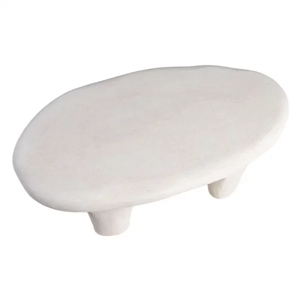 MESA CENTRO BLANCO POLIRESINA WILMA 102 X 62 X 32 CM - Imagen 5