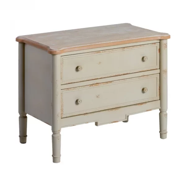 MUEBLE AUXILIAR NATURAL-CREMA MADERA 80 X 45 X 60 CM - Imagen 3