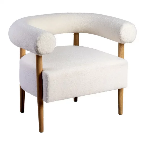 SILLÓN BEIGE TEJIDO-MADERA SALÓN 80 X 67 X 69 CM - Imagen 2