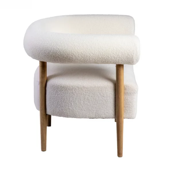 SILLÓN BEIGE TEJIDO-MADERA SALÓN 80 X 67 X 69 CM - Imagen 3