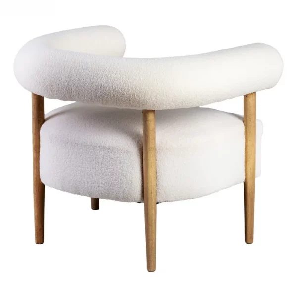 SILLÓN BEIGE TEJIDO-MADERA SALÓN 80 X 67 X 69 CM - Imagen 4