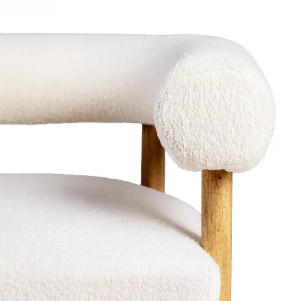 SILLÓN BEIGE TEJIDO-MADERA SALÓN 80 X 67 X 69 CM - Imagen 6