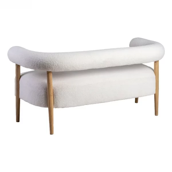 SOFÁ 2 PLAZAS BEIGE TEJIDO-MADERA SALÓN 143 X 67 X 69 CM - Imagen 3