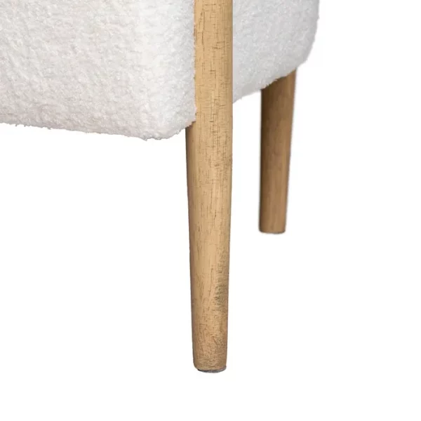 SOFÁ 2 PLAZAS BEIGE TEJIDO-MADERA SALÓN 143 X 67 X 69 CM - Imagen 5